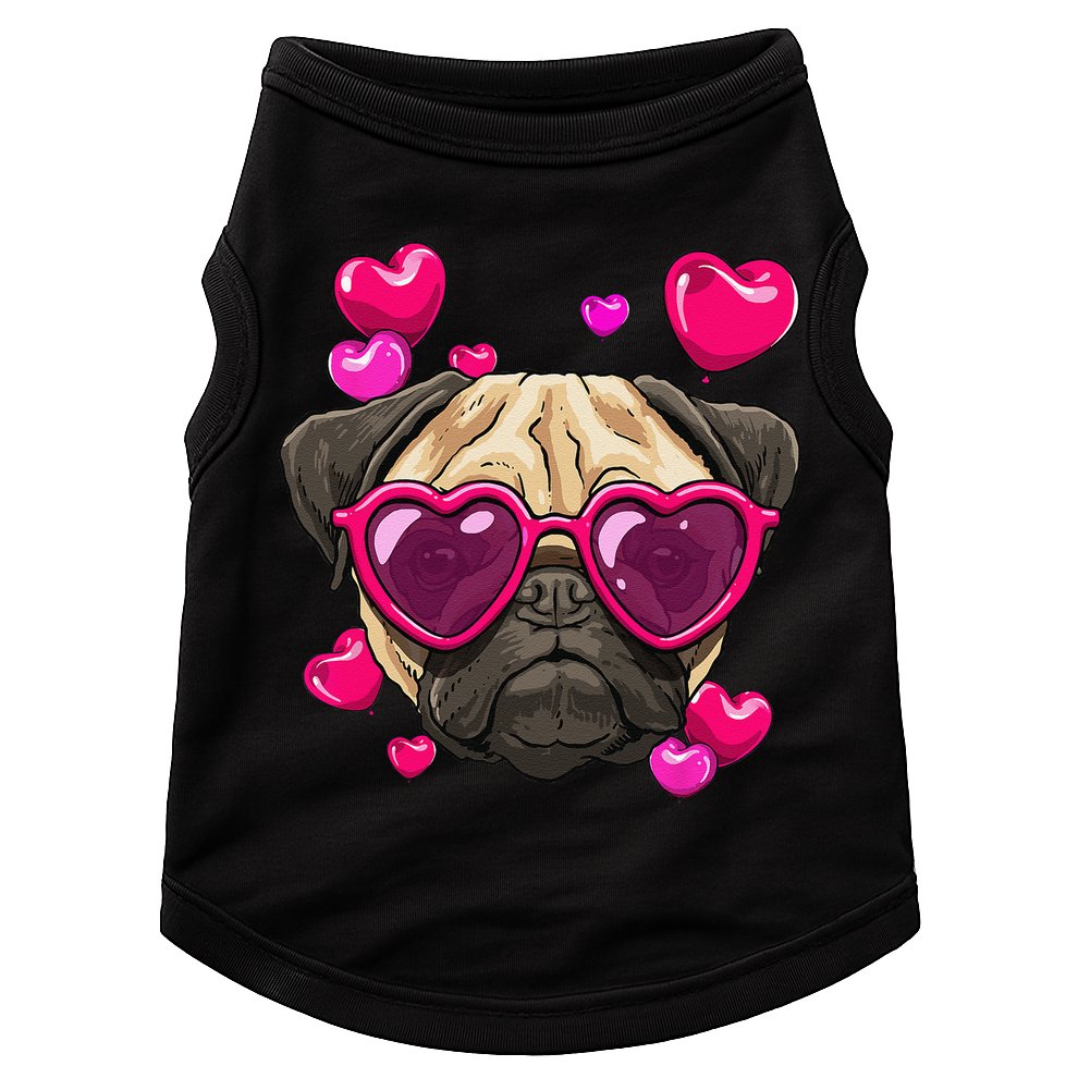 Pug Valentines Day Heart Pug Dog Lover Doggie Tank