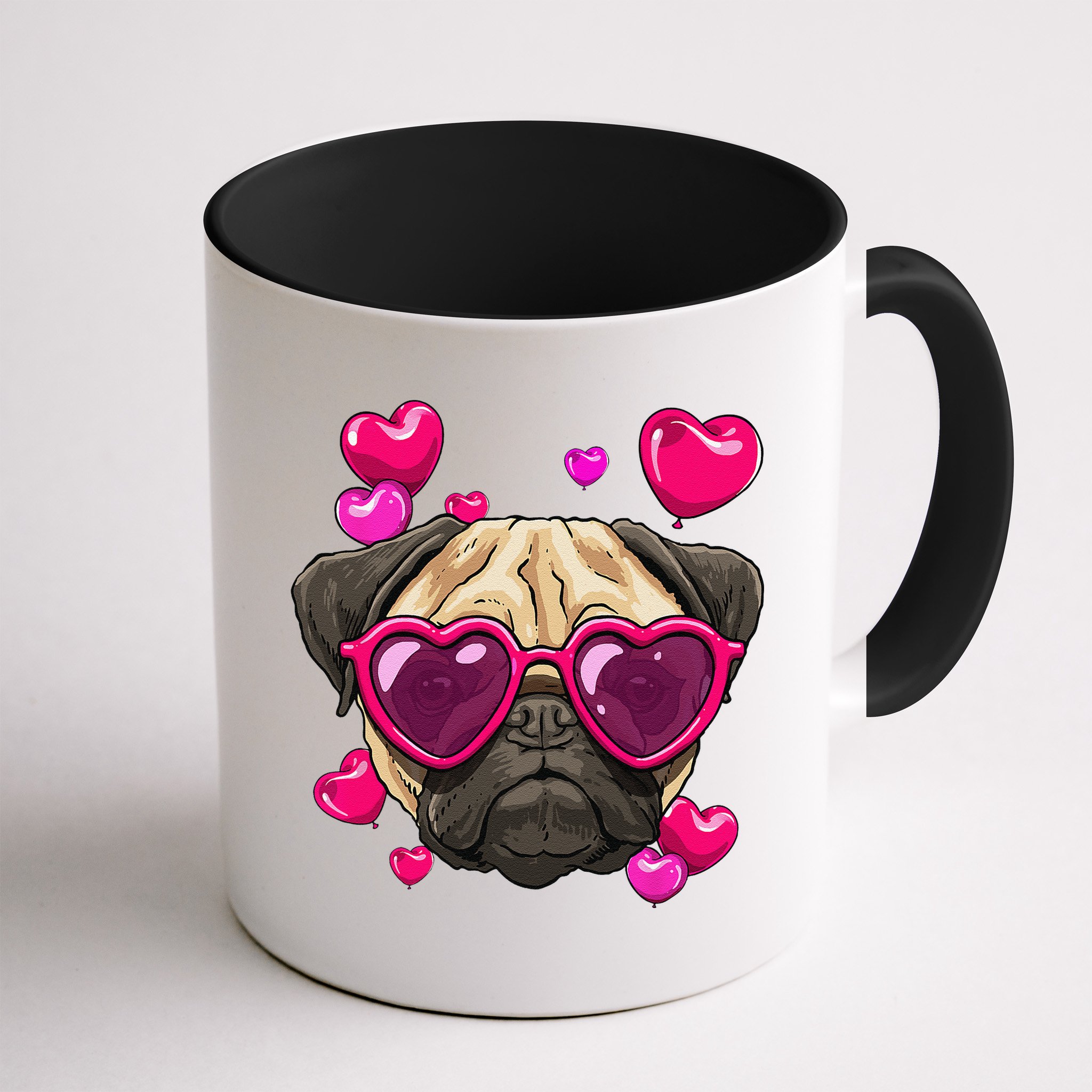 Pug Valentines Day Heart Pug Dog Lover Mug