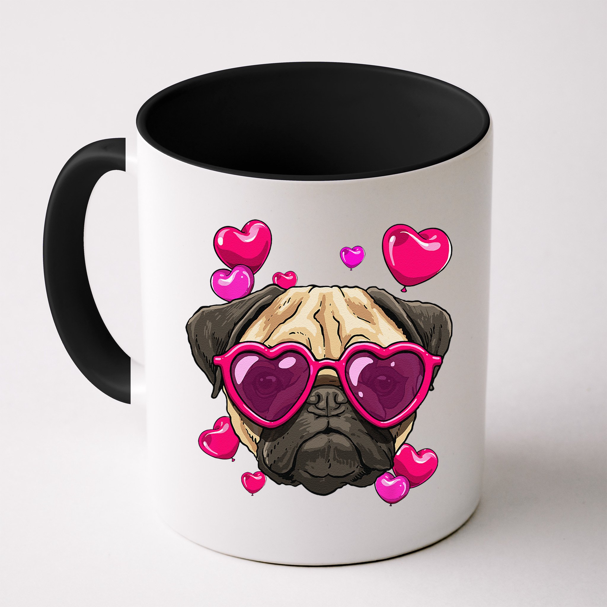 Pug Valentines Day Heart Pug Dog Lover Mug