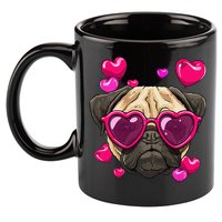 Pug Valentines Day Heart Pug Dog Lover 11oz C Handle Ceramic Mug