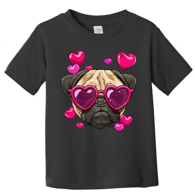 Pug Valentines Day Heart Pug Dog Lover Toddler T-Shirt