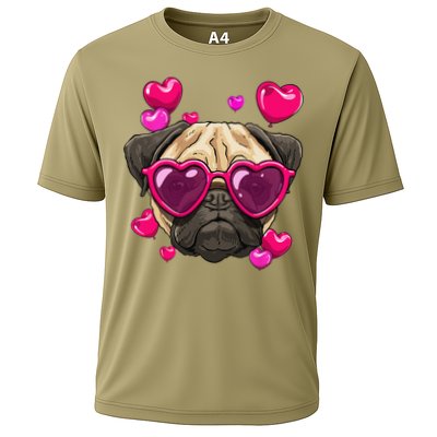 Pug Valentines Day Heart Pug Dog Lover Performance Shirt
