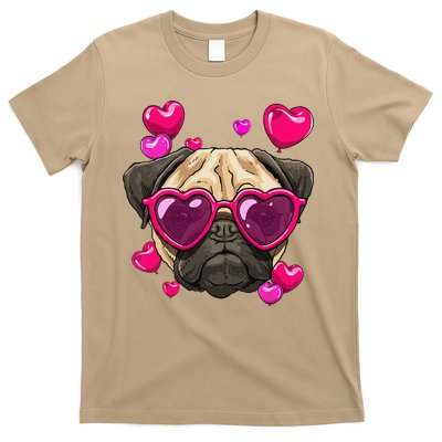 Pug Valentines Day Heart Pug Dog Lover T-Shirt