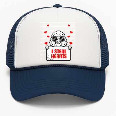 Poodle Valentine's Dog Lover Hearts Valentines Day Caniche Cute Gift Trucker Hat