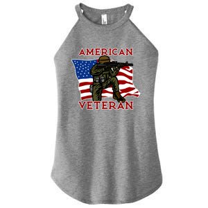 Proud Veteran Dad Gift American Flag Dad Veteran Gift Women’s Perfect Tri Rocker Tank