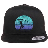 Pole Vault Distressed Vintage Look Pole Vaulting Flat Bill Trucker Hat