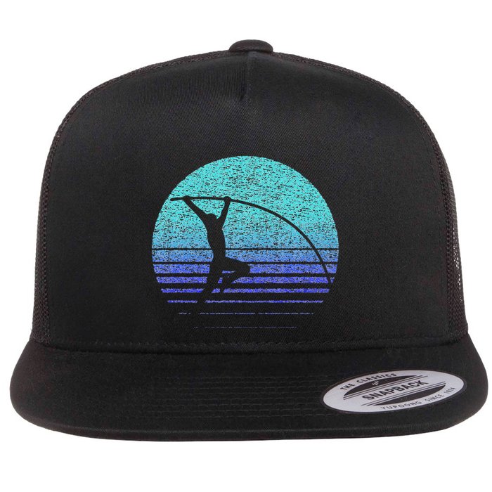 Pole Vault Distressed Vintage Look Pole Vaulting Flat Bill Trucker Hat