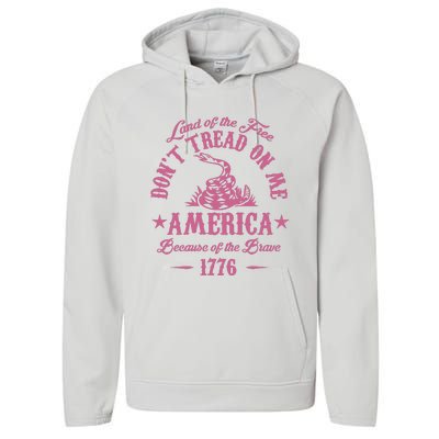 Patriotic Vintage Dont Tread On Me Snake Performance Fleece Hoodie