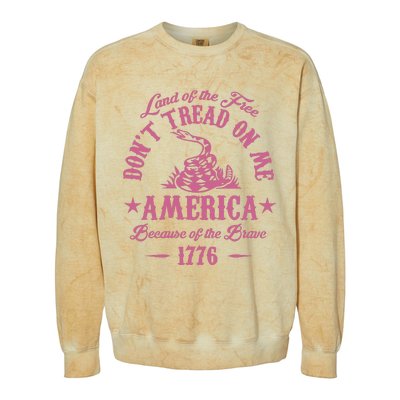 Patriotic Vintage Dont Tread On Me Snake Colorblast Crewneck Sweatshirt