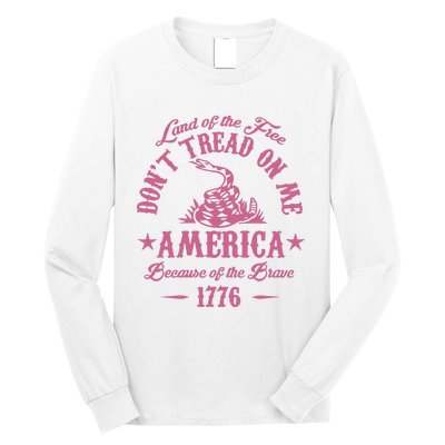 Patriotic Vintage Dont Tread On Me Snake Long Sleeve Shirt