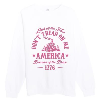 Patriotic Vintage Dont Tread On Me Snake Premium Crewneck Sweatshirt