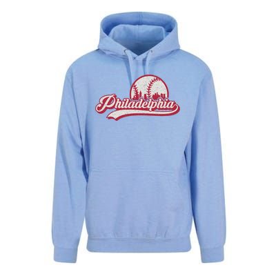 Philadelphia Vintage Distressed Baseball Lovers Cityscape Unisex Surf Hoodie