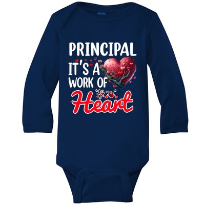 Principal Valentines Day Gift Appreciation School Principal Cute Gift Baby Long Sleeve Bodysuit