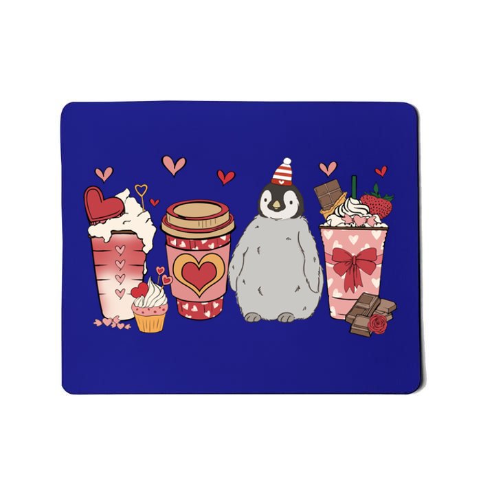 Penguin Valentines Day Animal And Coffee Lovers Funny Gift Mousepad