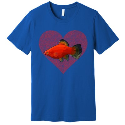 Platies Valentines Day Fish Love Fingerprint Gift Premium T-Shirt