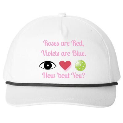 Pickleball Valentines Day, Fun Pickleball, Pickleball Heart Snapback Five-Panel Rope Hat