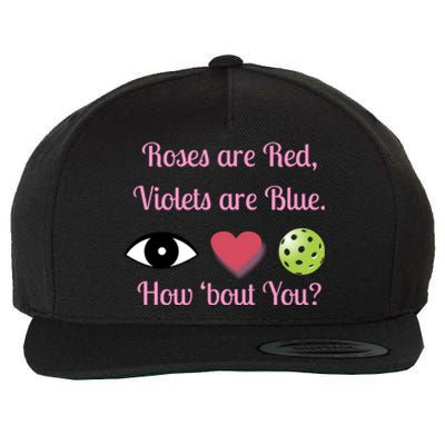 Pickleball Valentines Day, Fun Pickleball, Pickleball Heart Wool Snapback Cap