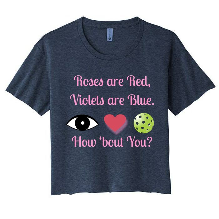 Pickleball Valentines Day, Fun Pickleball, Pickleball Heart Women's Crop Top Tee