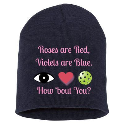 Pickleball Valentines Day, Fun Pickleball, Pickleball Heart Short Acrylic Beanie