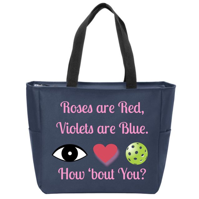 Pickleball Valentines Day, Fun Pickleball, Pickleball Heart Zip Tote Bag