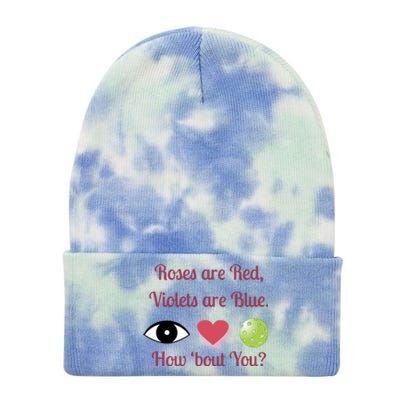 Pickleball Valentines Day, Fun Pickleball, Pickleball Heart Tie Dye 12in Knit Beanie