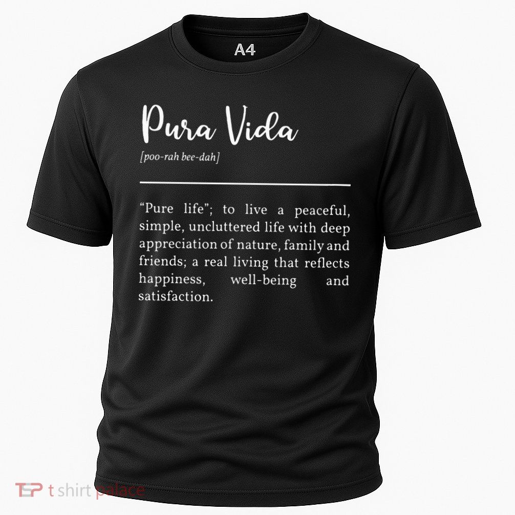 Pura Vida Definition In White Typographic Performance Shirt
