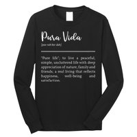 Pura Vida Definition In White Typographic Long Sleeve Shirt