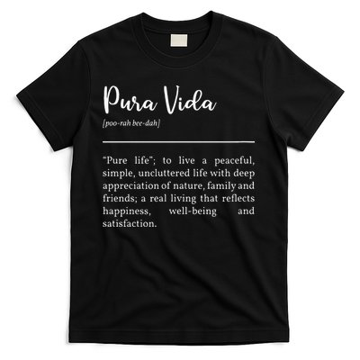 Pura Vida Definition In White Typographic T-Shirt