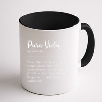 Pura Vida Definition In White Typographic Mug