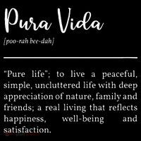 Pura Vida Definition In White Typographic Baby Bodysuit