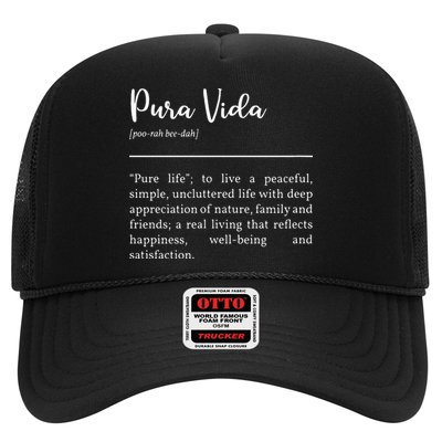 Pura Vida Definition In White Typographic Trucker Hat