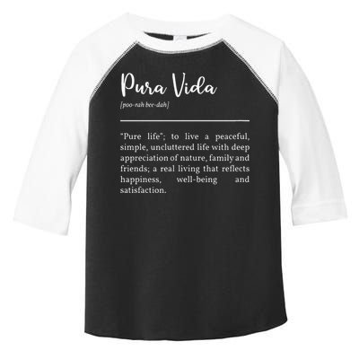 Pura Vida Definition In White Typographic Toddler Fine Jersey T-Shirt