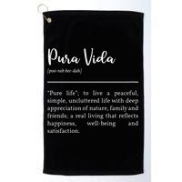 Pura Vida Definition In White Typographic Golf Towel