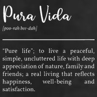 Pura Vida Definition In White Typographic Golf Towel