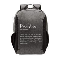 Pura Vida Definition In White Typographic Vector Backpack