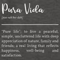 Pura Vida Definition In White Typographic Vector Backpack