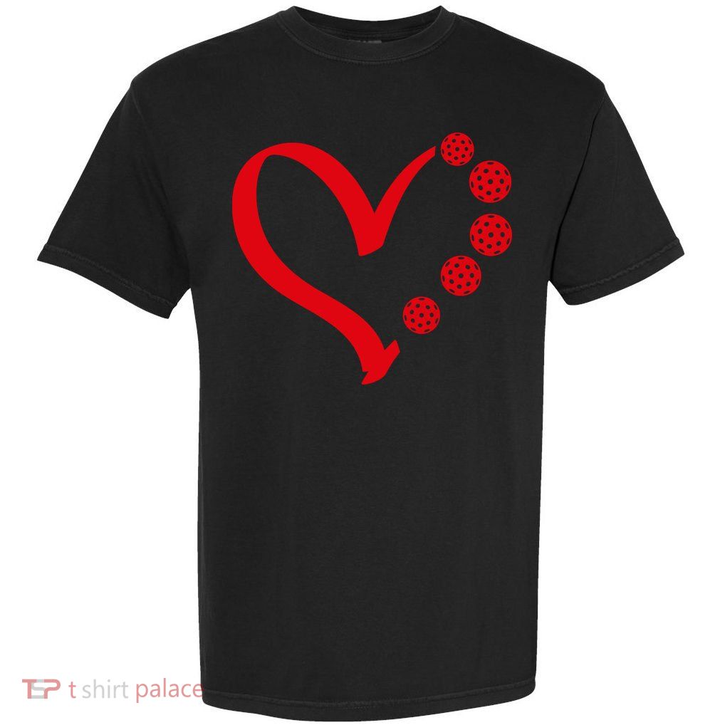 Pickleball Valentine Day Heart Pickleball Garment-Dyed Heavyweight T-Shirt