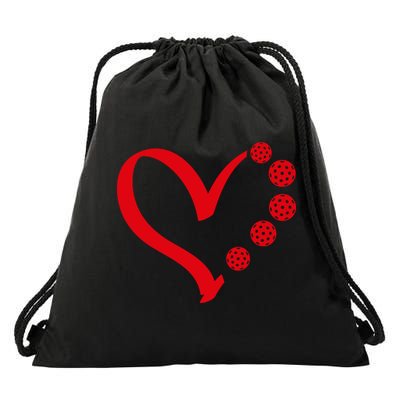 Pickleball Valentine Day Heart Pickleball Drawstring Bag