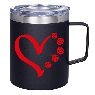 Pickleball Valentine Day Heart Pickleball 12oz Stainless Steel Coffee Mug