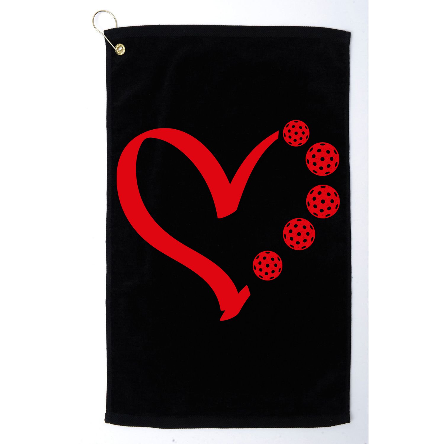 Pickleball Valentine Day Heart Pickleball Golf Towel
