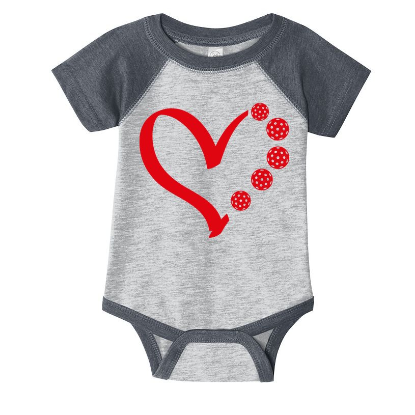 Pickleball Valentine Day Heart Pickleball Infant Baby Jersey Bodysuit