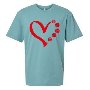 Pickleball Valentine Day Heart Pickleball Sueded Cloud Jersey T-Shirt