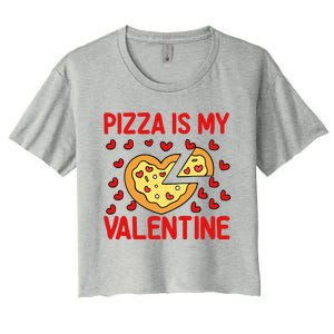 Pizza Valentines Day Heart Party Custom For Adults Cool Gift Women's Crop Top Tee