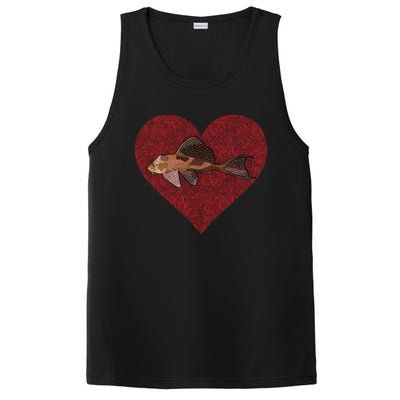 Plecostomus Valentines Day Fish Love Fingerprint Gift PosiCharge Competitor Tank