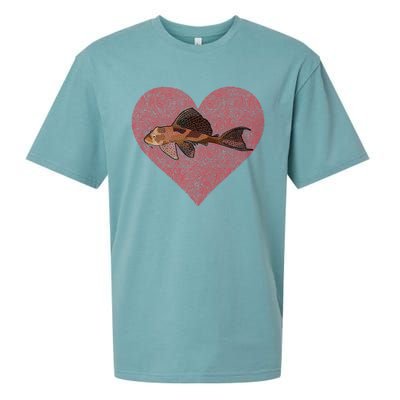 Plecostomus Valentines Day Fish Love Fingerprint Gift Sueded Cloud Jersey T-Shirt