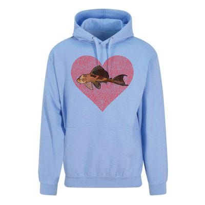 Plecostomus Valentines Day Fish Love Fingerprint Gift Unisex Surf Hoodie