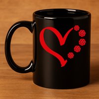 Pickleball Valentine Day Heart Pickleball 11oz C Handle Ceramic Mug