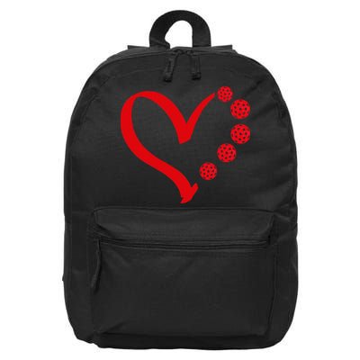 Pickleball Valentine Day Heart Pickleball 16 in Basic Backpack