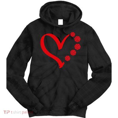 Pickleball Valentine Day Heart Pickleball Tie Dye Hoodie
