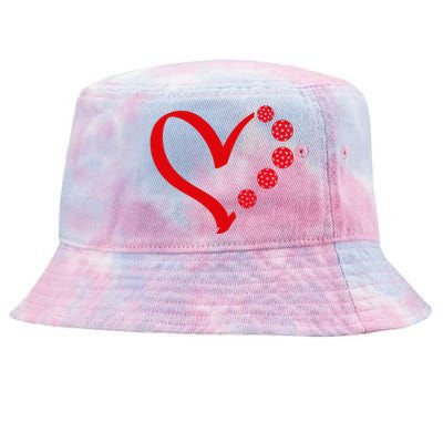 Pickleball Valentine Day Heart Pickleball Tie-Dyed Bucket Hat